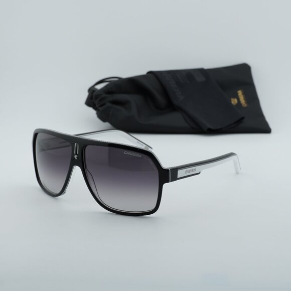 CARRERA 27 0XSZ 9O Aviator Sunglasses - Black White/Dark Grey Gradient